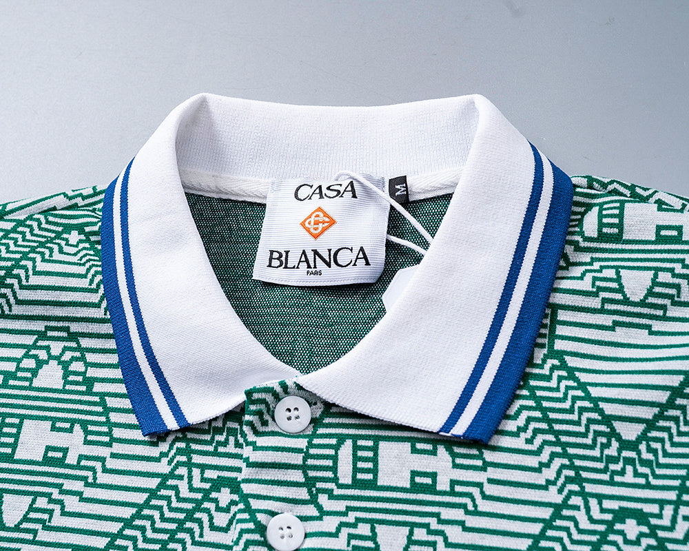 Playera tipo Polo Casablanca Laurel Self-Tie Monogram