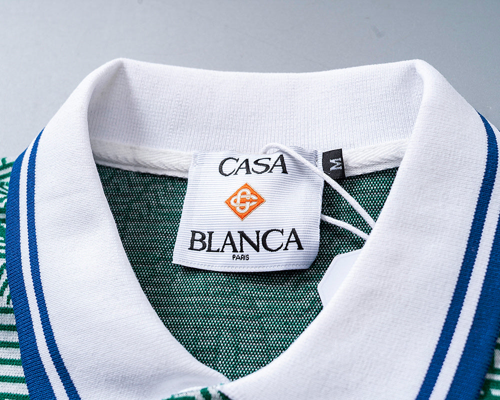 Playera tipo Polo Casablanca Laurel Self-Tie Monogram