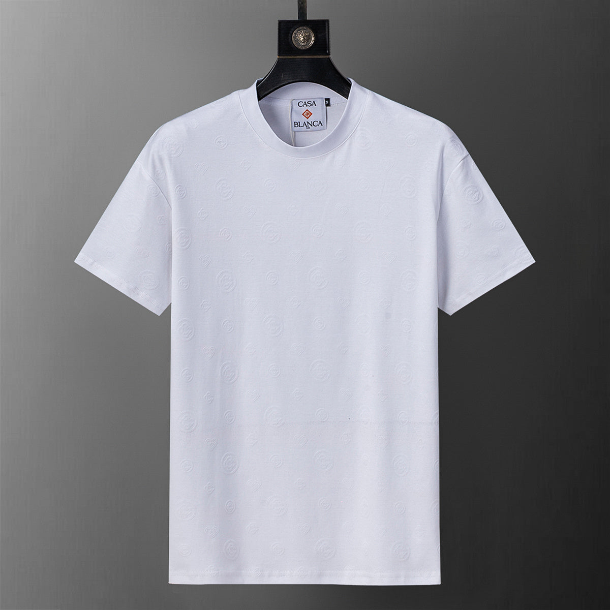 Playera Casablanca Monogram Heart Pattern Blanco