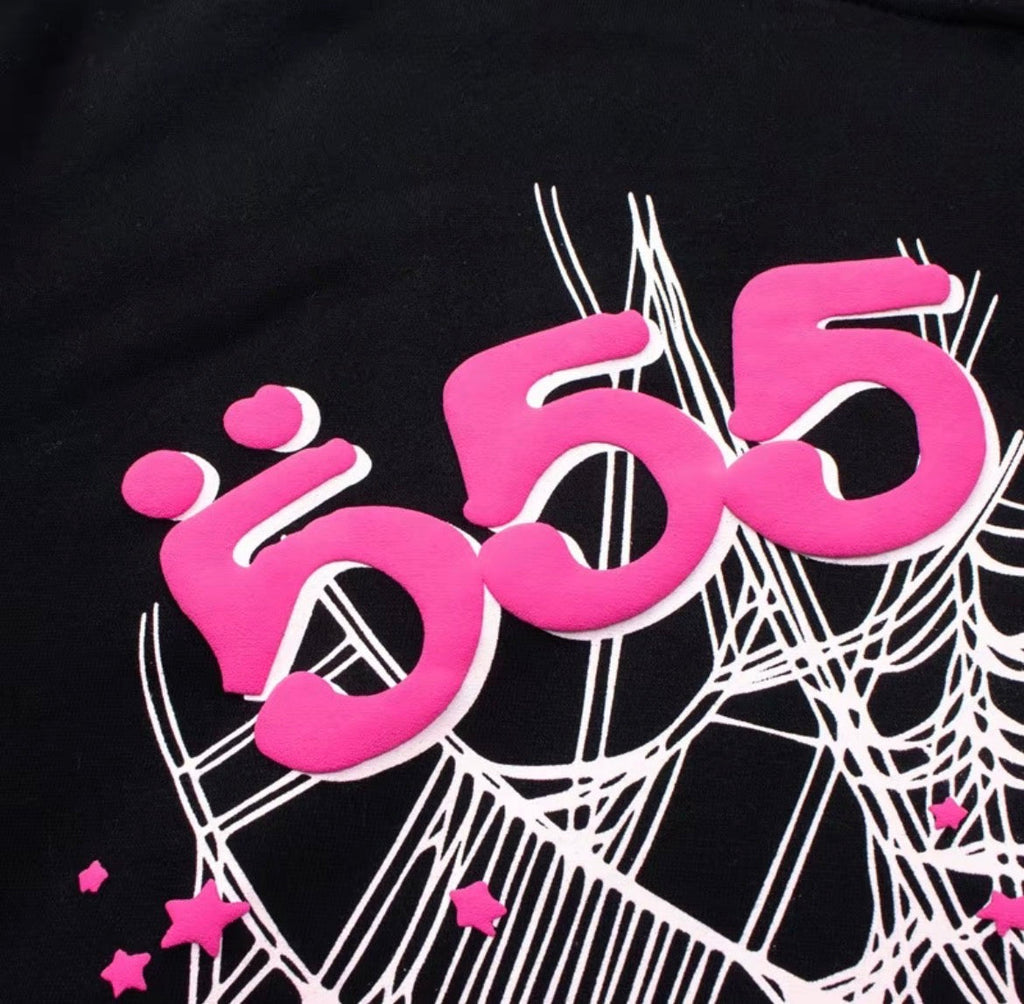 Sp5der Angel Number Web Hoodie – Black