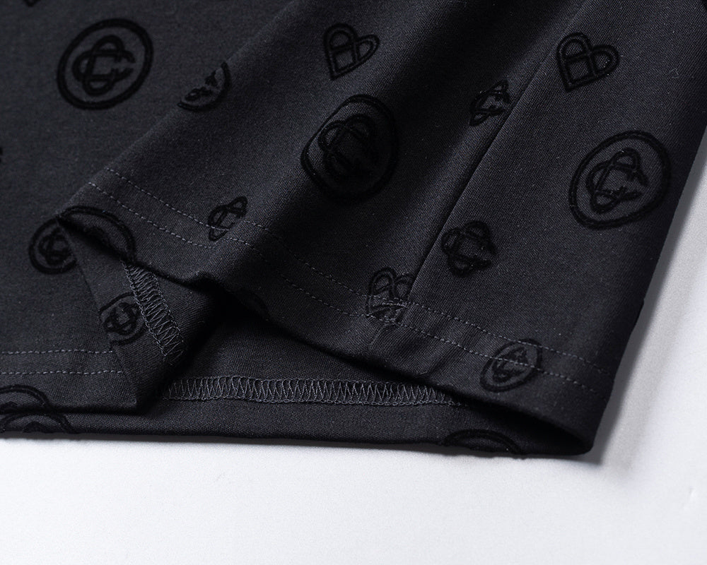 Playera Casablanca Monogram Heart Pattern Negro