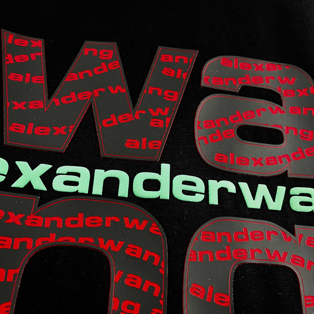 Playera Alexander Wang Stacked Logo Negro