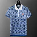 Playera Polo Casablanca Blue Monogram Jacquard