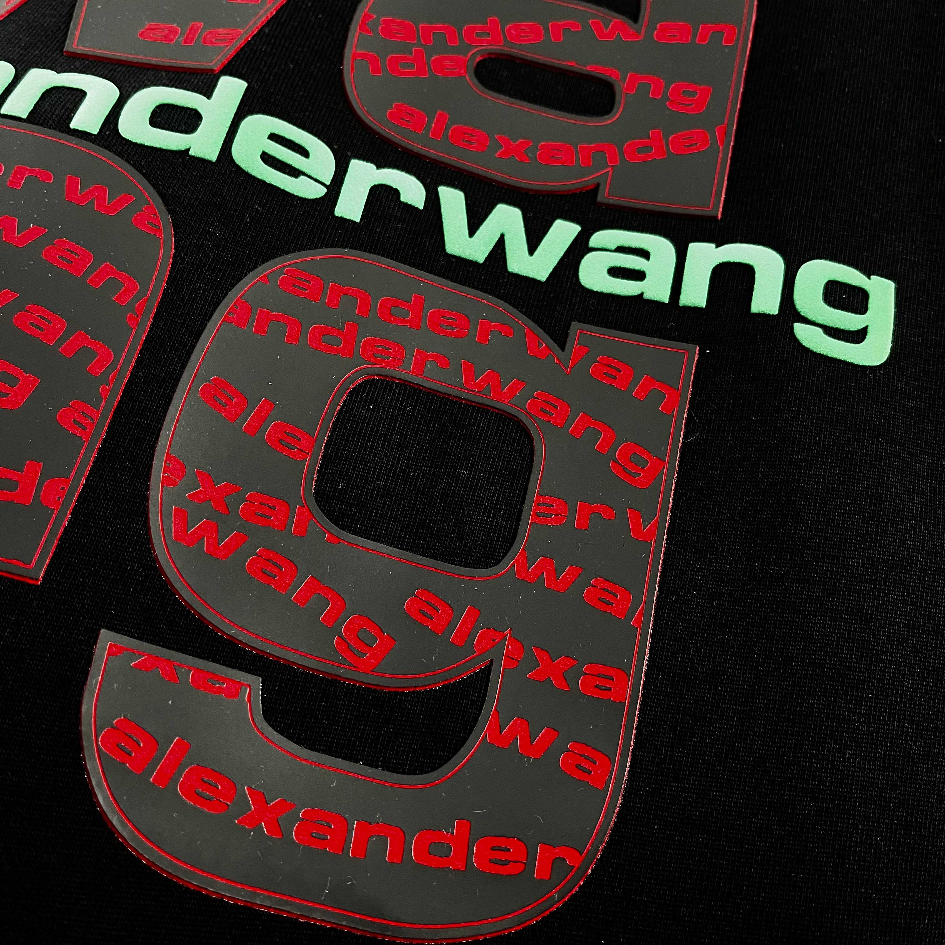 Playera Alexander Wang Stacked Logo Negro