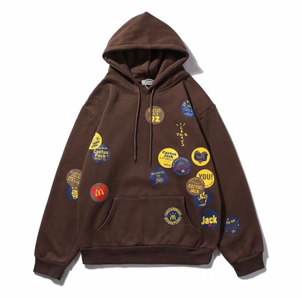 Cactus Jack Patchwork Hoodie – Brown