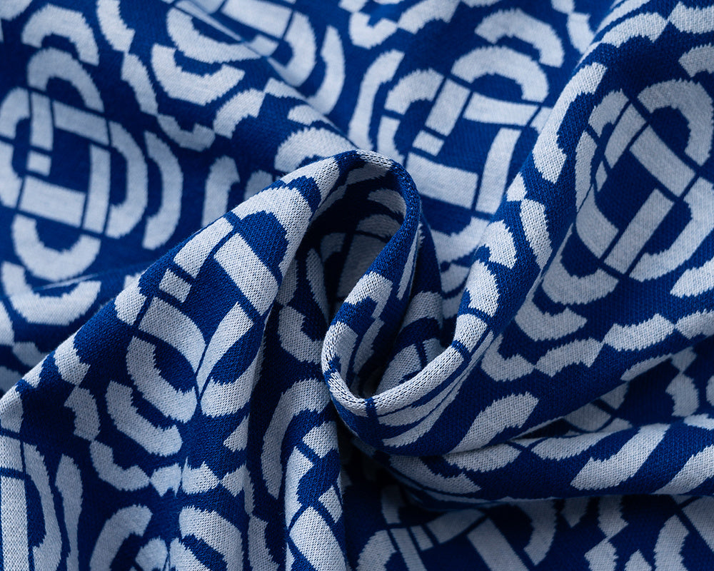 Playera Polo Casablanca Blue Monogram Jacquard