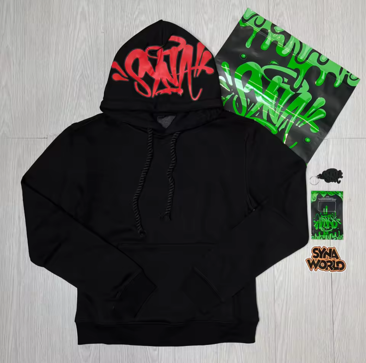 Syna Shadow Hoodie – Negro / Verde