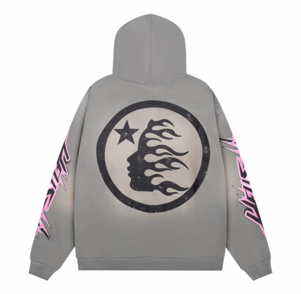 Hellstar Punk Graphic Hoodie – Grey