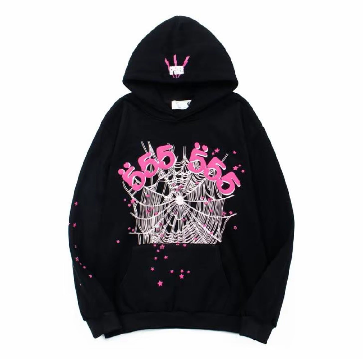 Sp5der Angel Number Web Hoodie – Black