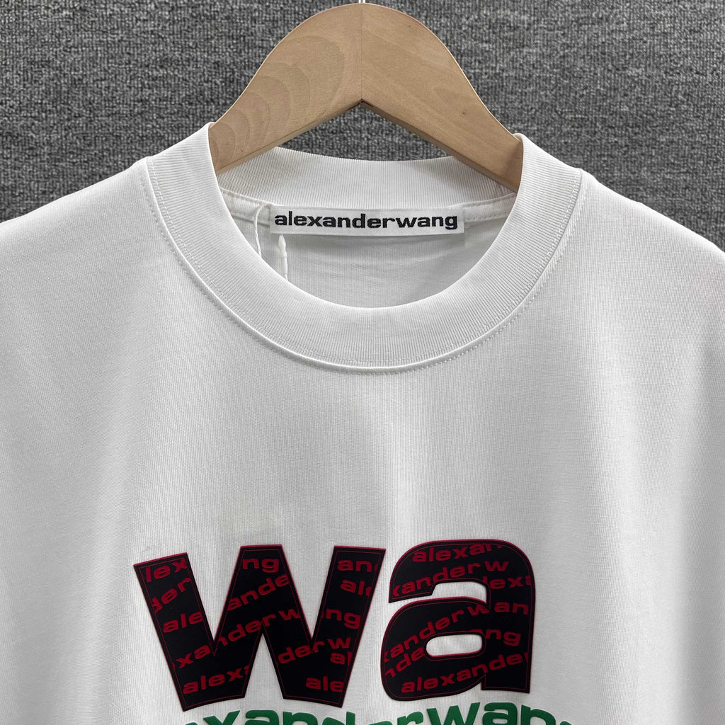 Playera Alexander Wang Stacked Logo Blanca