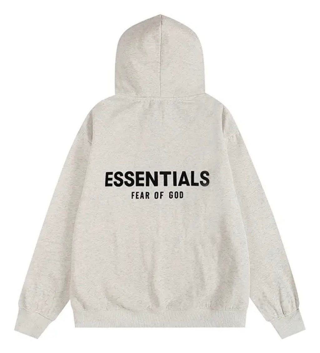 Essential Back Logo Hoodie (“Light Oatmeal / Grey”)