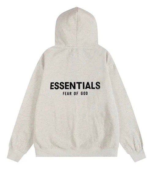 Essential Back Logo Hoodie (“Light Oatmeal / Grey”)