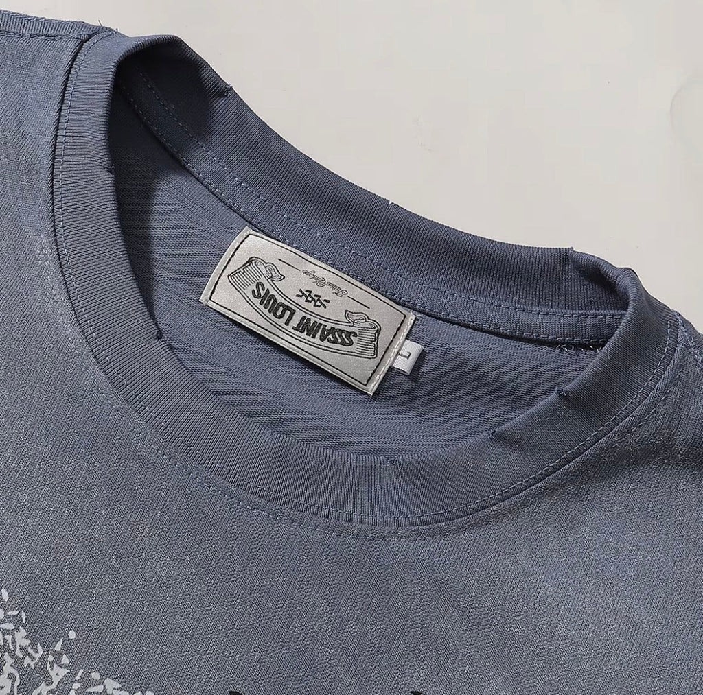 Saint Louis Monogram Graphic Tee – Grey