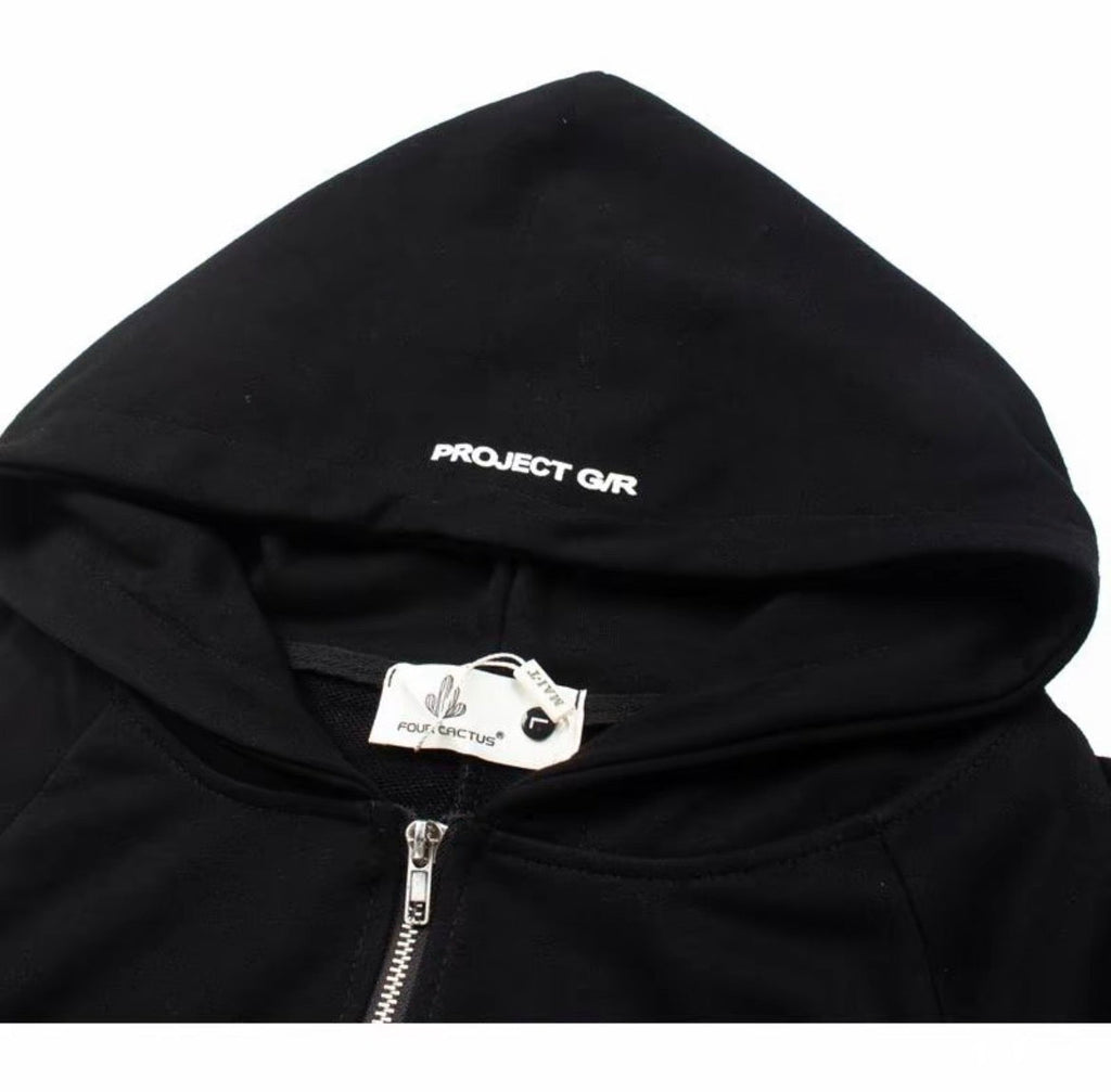 Graliz Vibe Zip Hoodie – Black