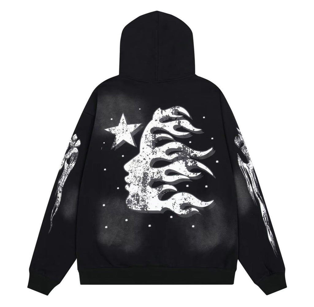Hellstar “Stars” Graphic Hoodie – Black