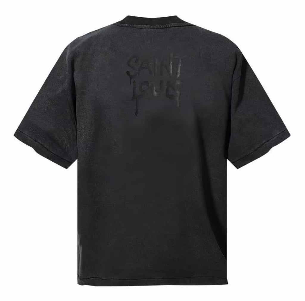 Saint Louis Monogram Graphic Tee – Grey / Black