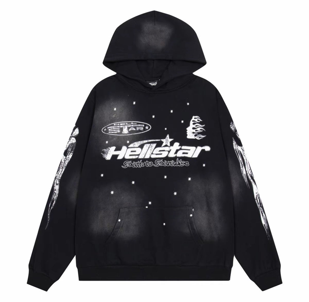 Hellstar “Stars” Graphic Hoodie – Black