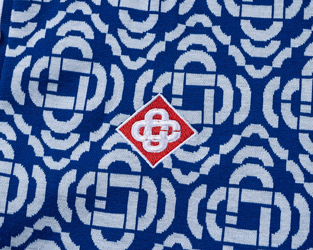 Playera Polo Casablanca Blue Monogram Jacquard