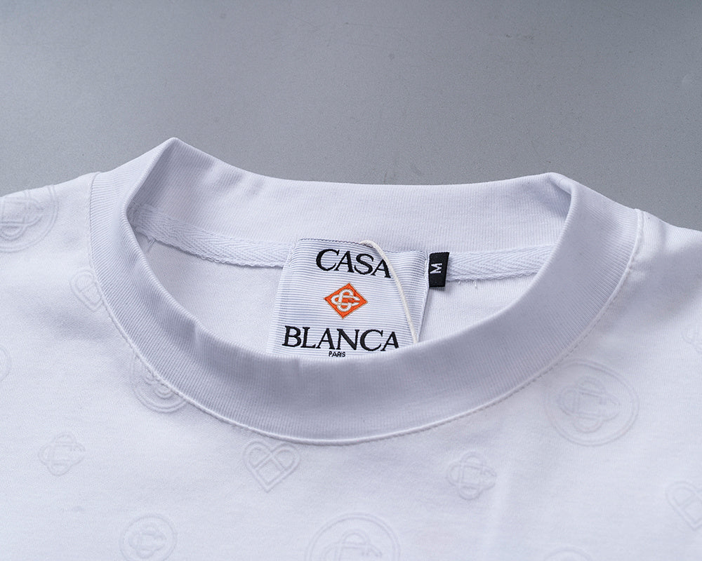 Playera Casablanca Monogram Heart Pattern Blanco