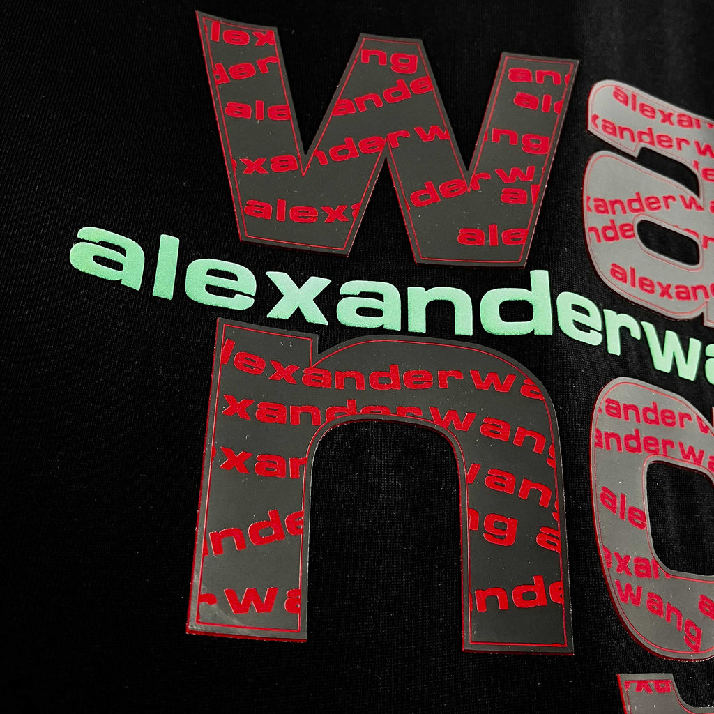 Playera Alexander Wang Stacked Logo Negro