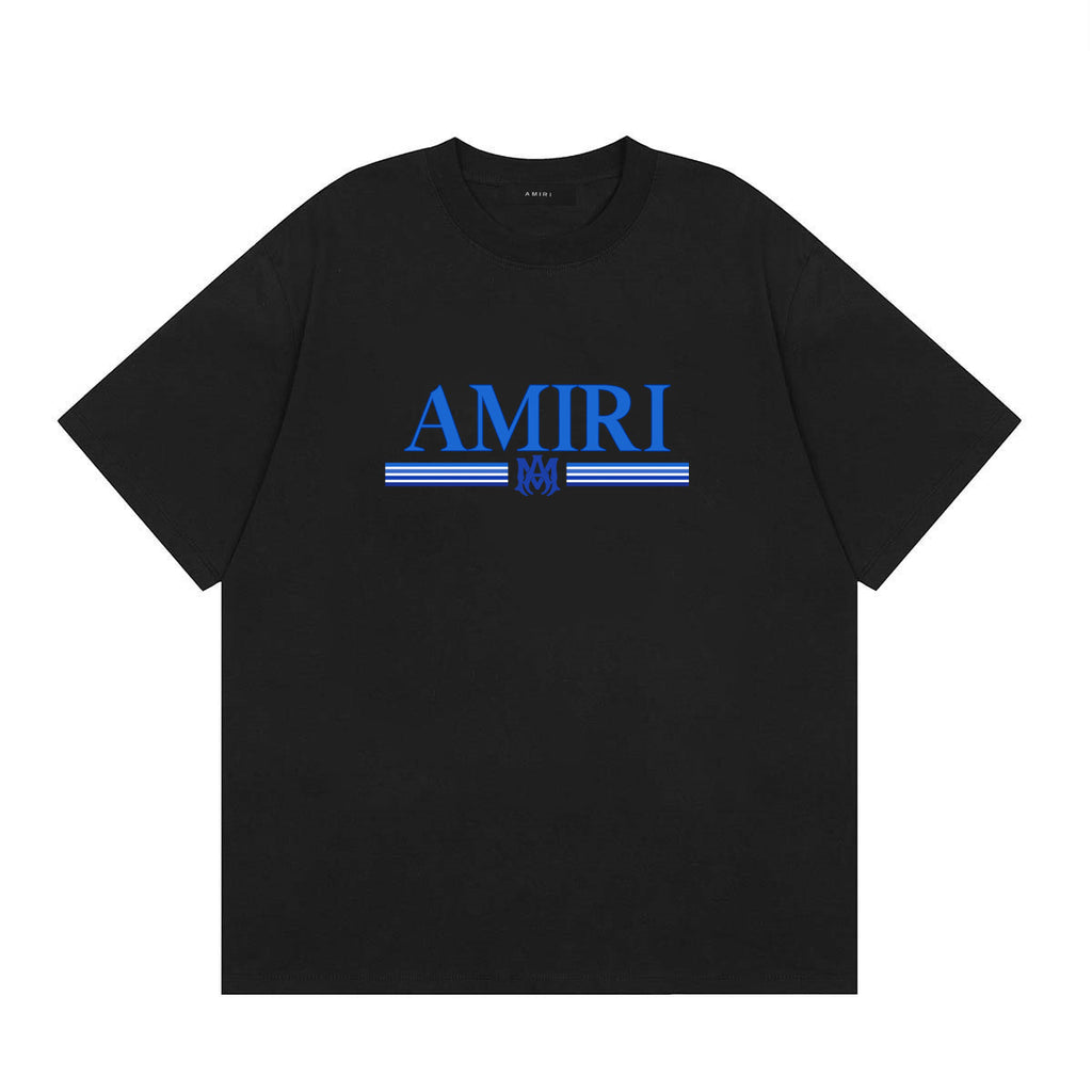 Playera Amiri MA Bar con gráficos en azul