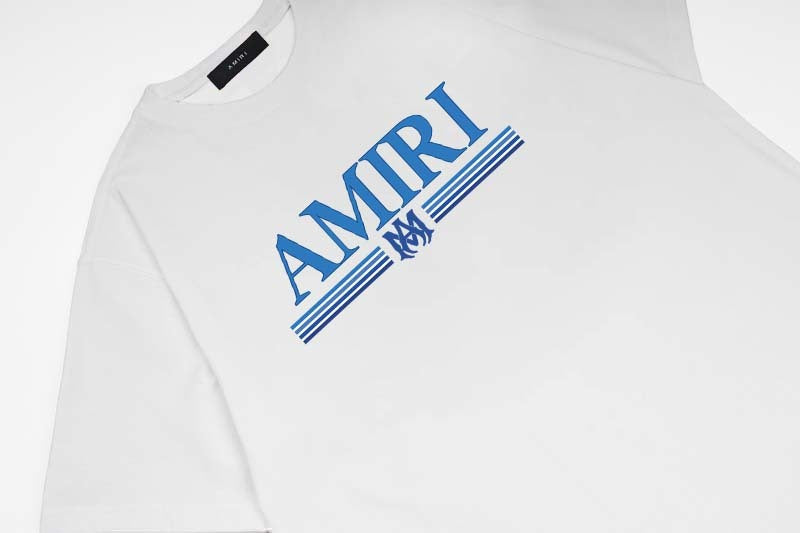 Playera Amiri MA Bar con gráficos en azul