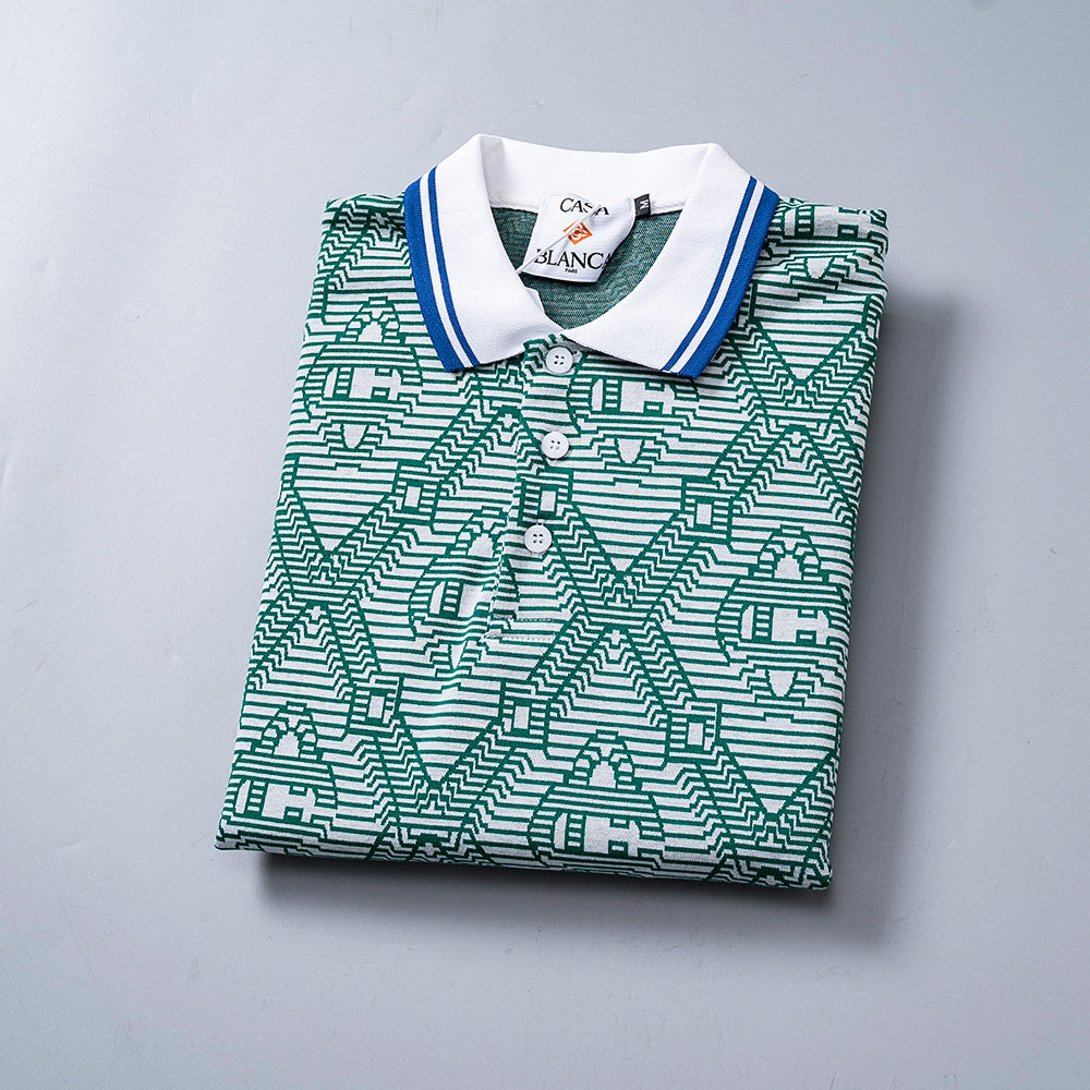 Playera tipo Polo Casablanca Laurel Self-Tie Monogram