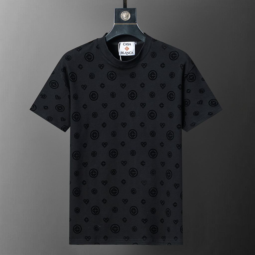 Playera Casablanca Monogram Heart Pattern Negro