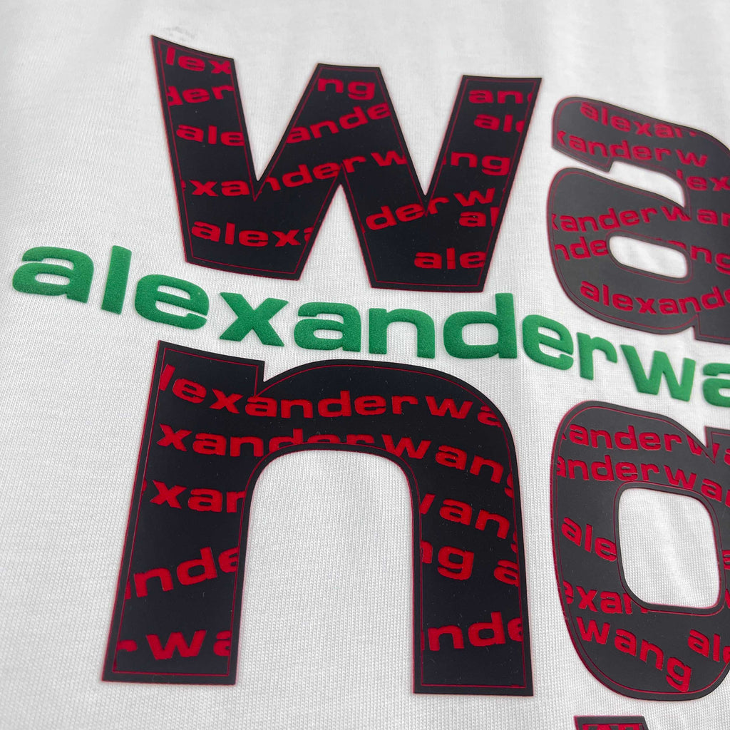 Playera Alexander Wang Stacked Logo Blanca